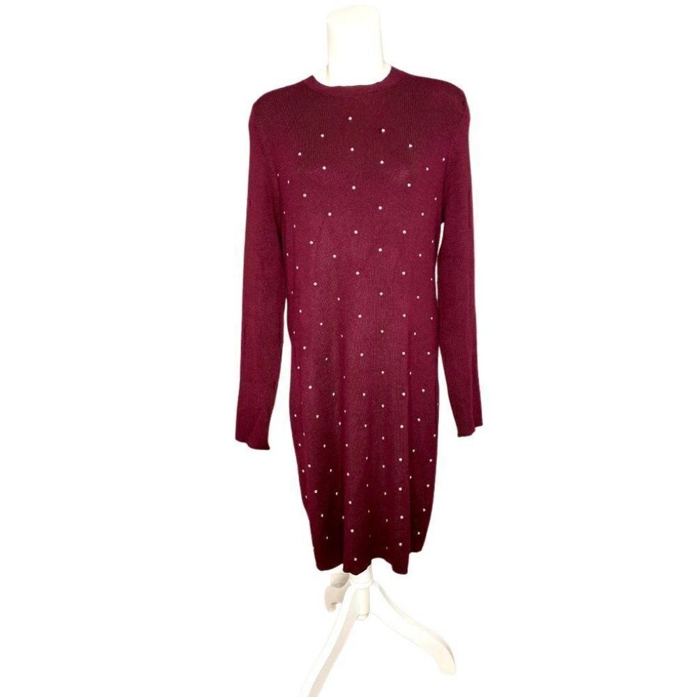 Planet Gold Sweater Dress 3X Wine Red Plus Juniors‎